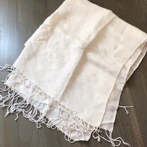 Cream Scarf with off white paisley design